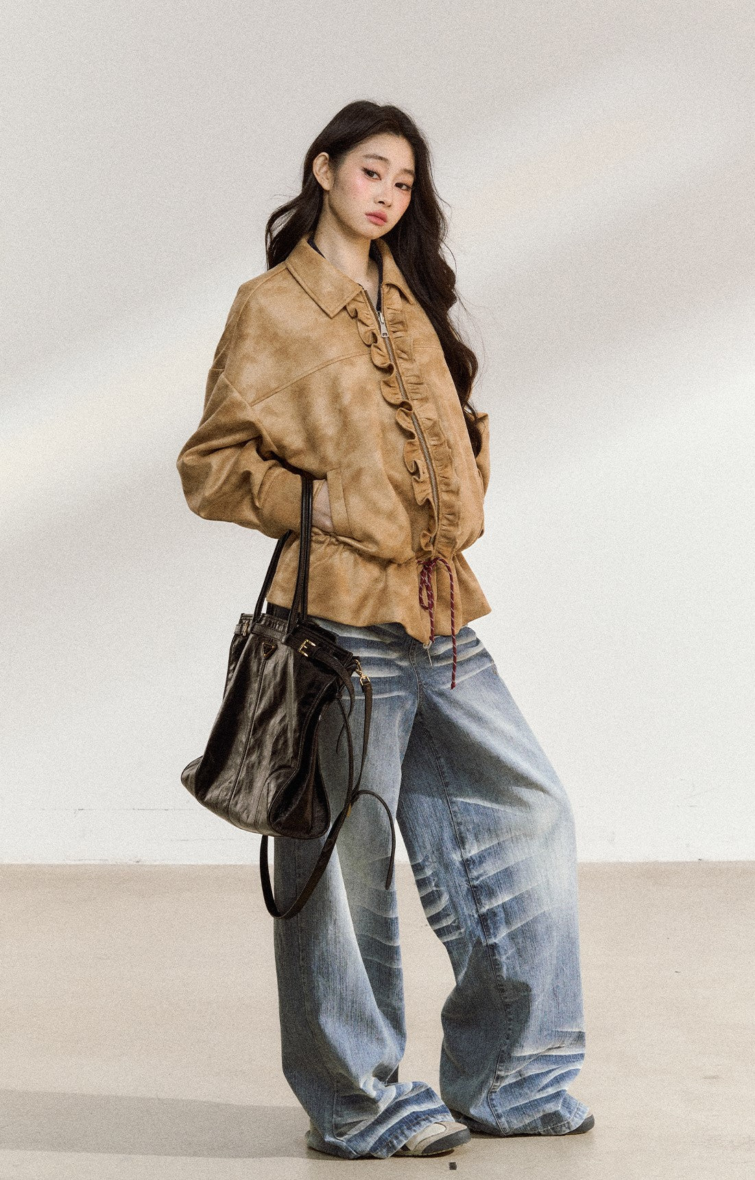 Ruffled Casual Lapel Jacket SHI0216