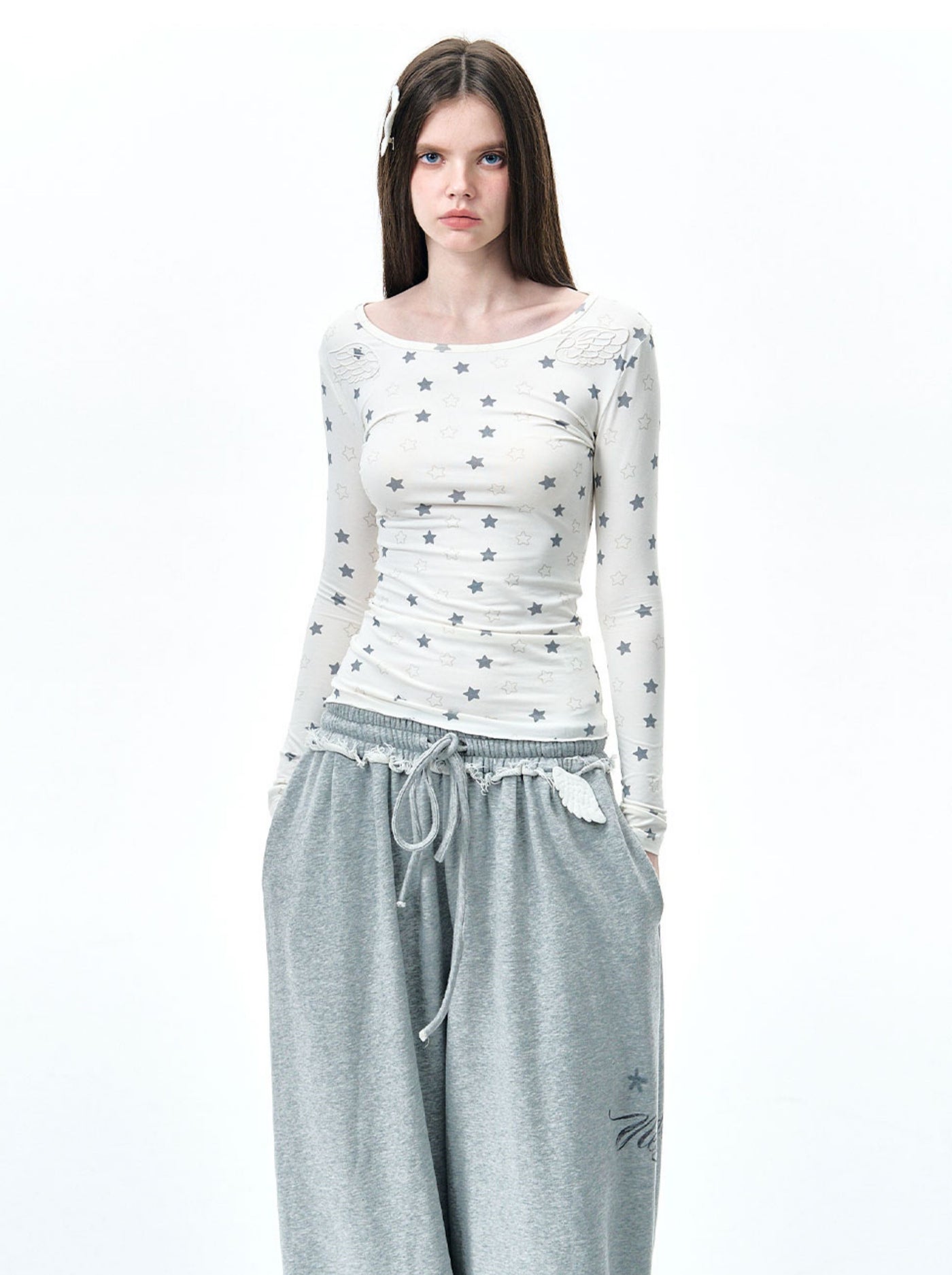 Star Full Print Long Sleeve Wings T-shirt NEC0231