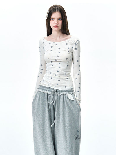 Star Full Print Long Sleeve Wings T-shirt NEC0231