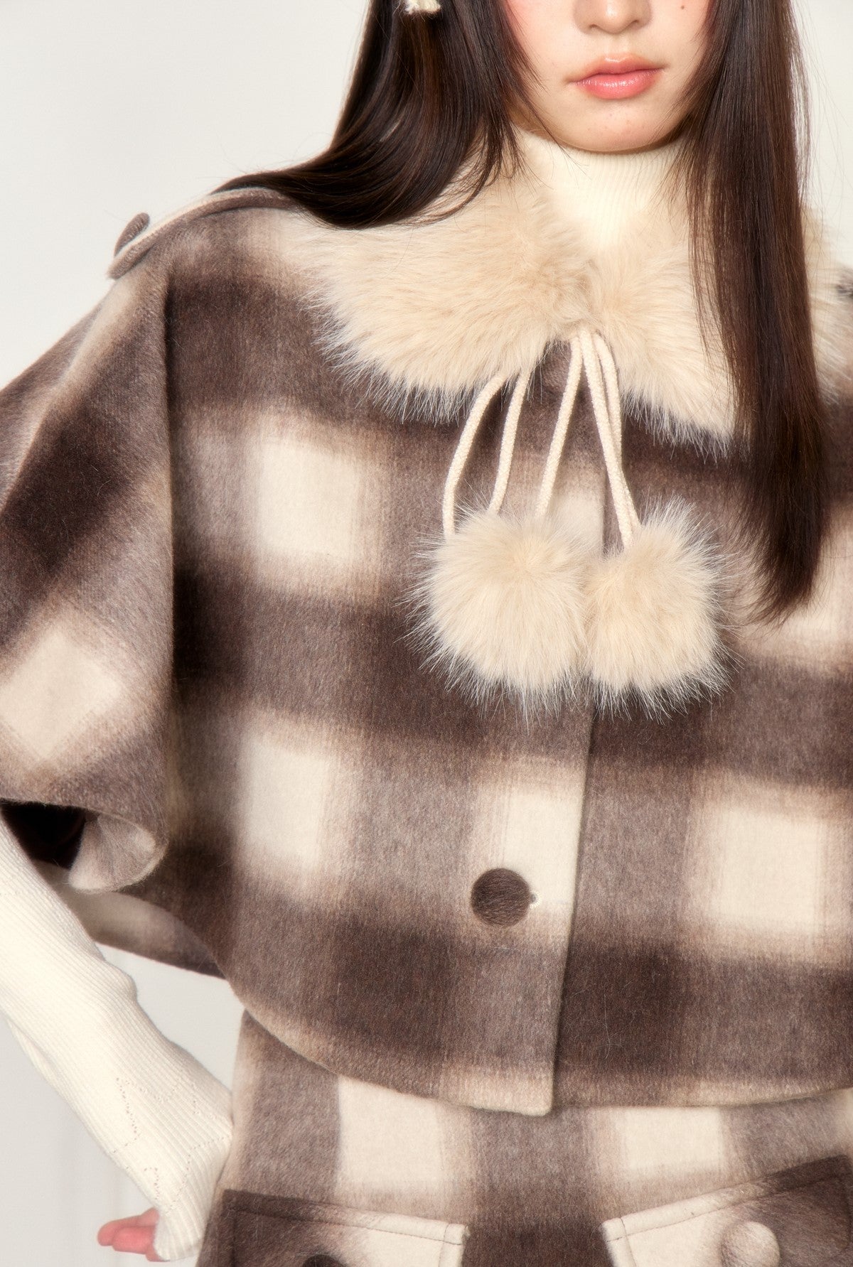 Retro Brown Plaid Cloak Jacket/Skirt LOS0001