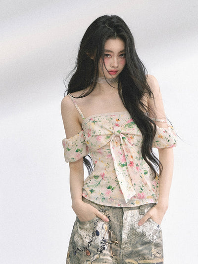 Short-sleeved Floral Slim Shirt DIA0486
