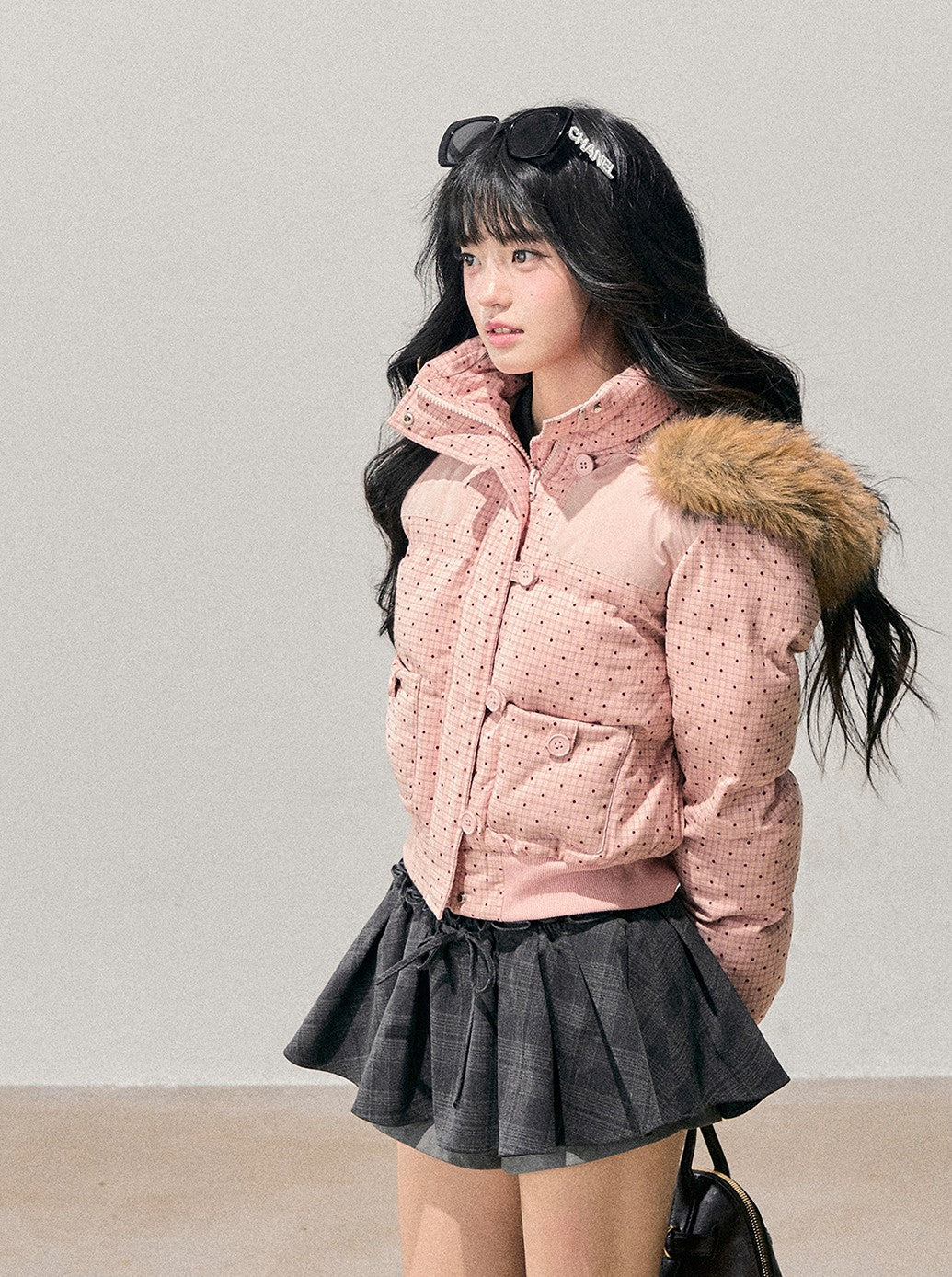 Polka Dot Hooded Warm Cotton Jacket DIA0712