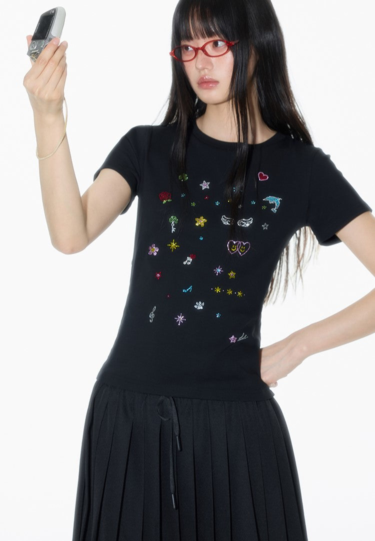 Cartoon Diamond Short-sleeved T-shirt ONT0015