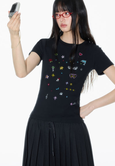 Cartoon Diamond Short-sleeved T-shirt ONT0015