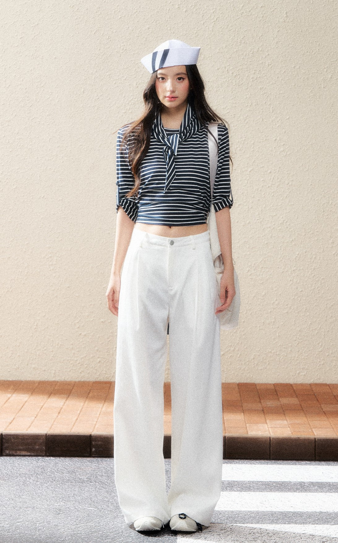 Striped Mid-sleeve T-shirt SHI0183