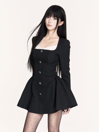 Hepburn Style Shell Neckline Dress VOC0456