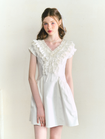 Afternoon Pearl Pure White Lace Dress SUN0072