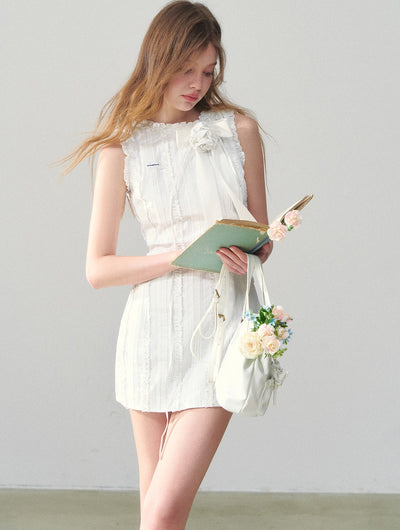 Striped Lace Sleeveless Dress SUN0147