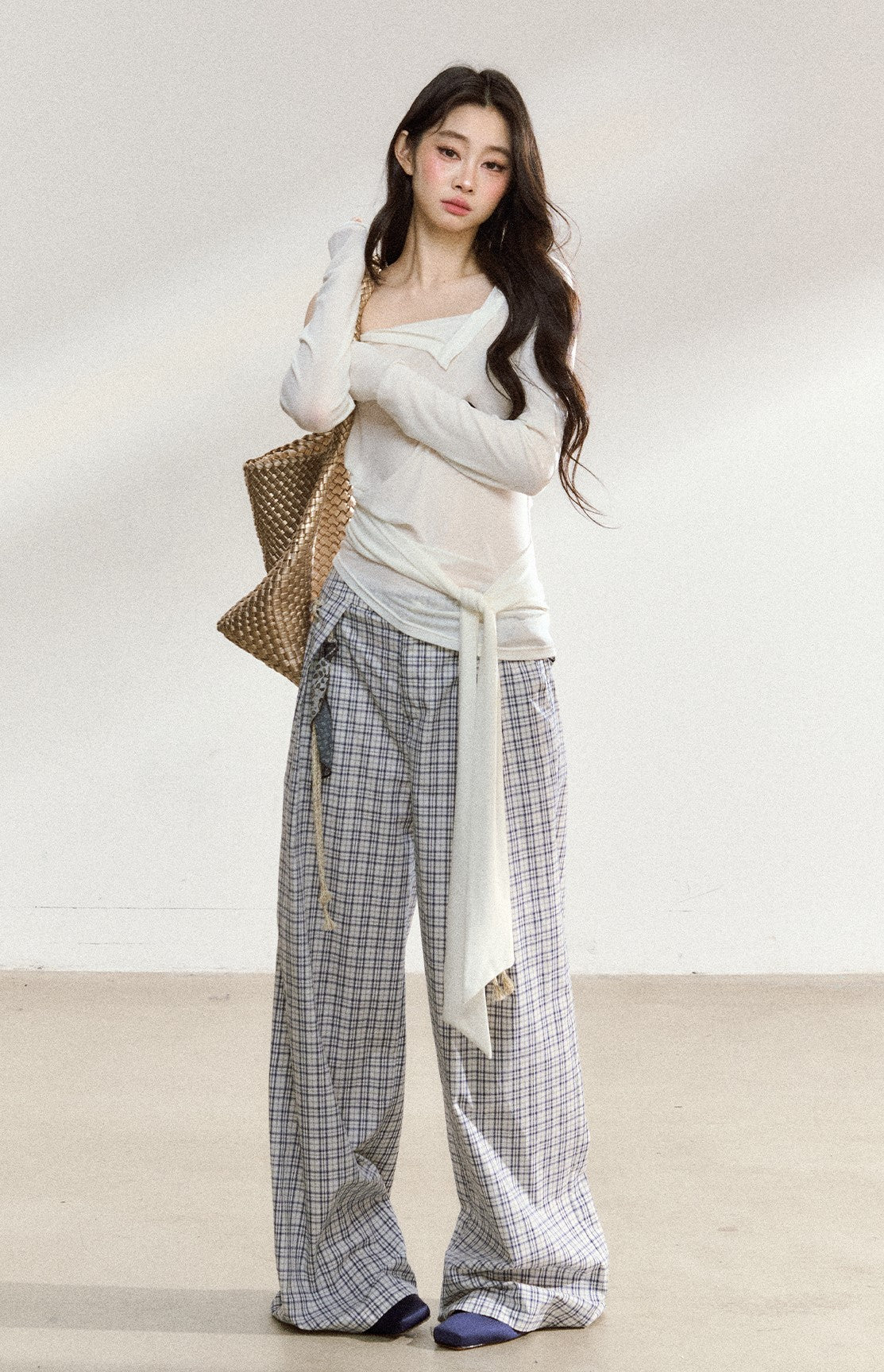 One Shoulder White Cross Strap T-shirt SHI0200