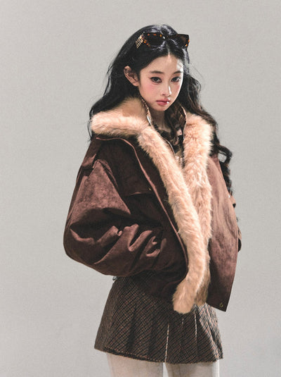 Faux Two-Piece American Style Plaid Jacket DIA0672