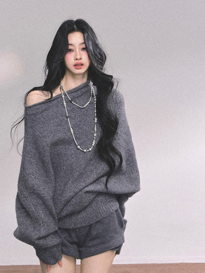Lazy Style Off-shoulder Sweater DIA0631