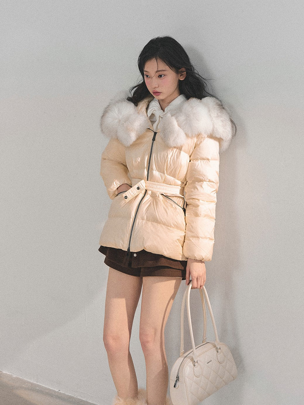 Fur Thickened Warm Down Jacket DIA0701