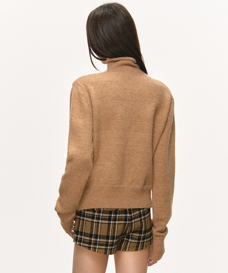 Turtleneck Button Knitted Cardigan ANA0086