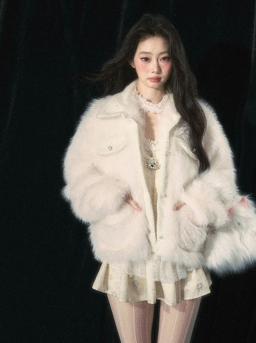 Snow Velvet Lazy Style Warm Fur Jacket DIA0242