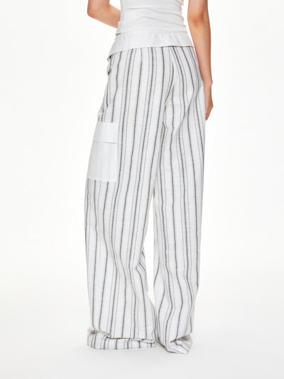 Striped Drawstring Loose Casual Pants APE0398