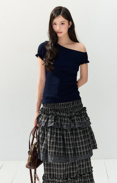 Short-sleeved Waist Slim T-shirt SHI0140