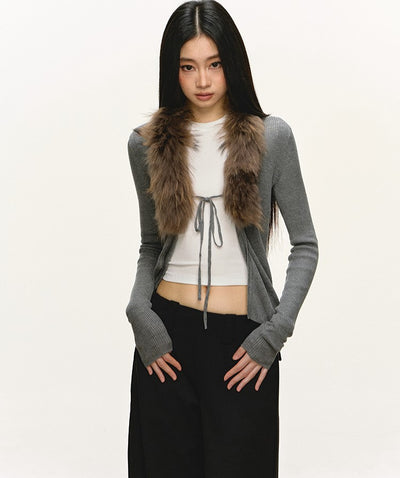 Tencel Wool Collar Sweater Cardigan ANA0097