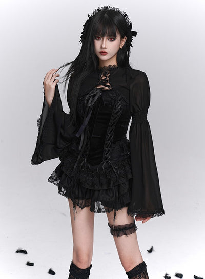 Black Camisole/Shawl/Tutu Cake Skirt LAD0245