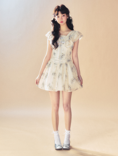 Bell Flower Small Flying Sleeve Dress SUN0055