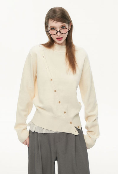 Patchwork Irregular Long-sleeved Sweater SPE0071