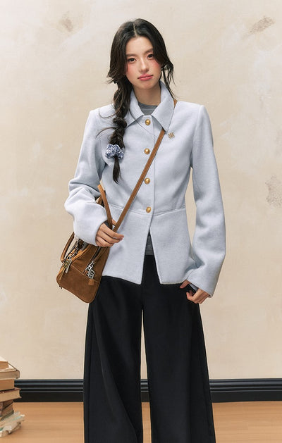 All-match Woolen Waist Slimming Suit Jacket SHI0110