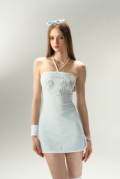 Embroidery American Suspender Slimming Dress 4MU0022