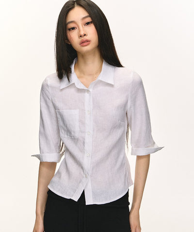 Linen Mid-sleeve Shirt ANA0052