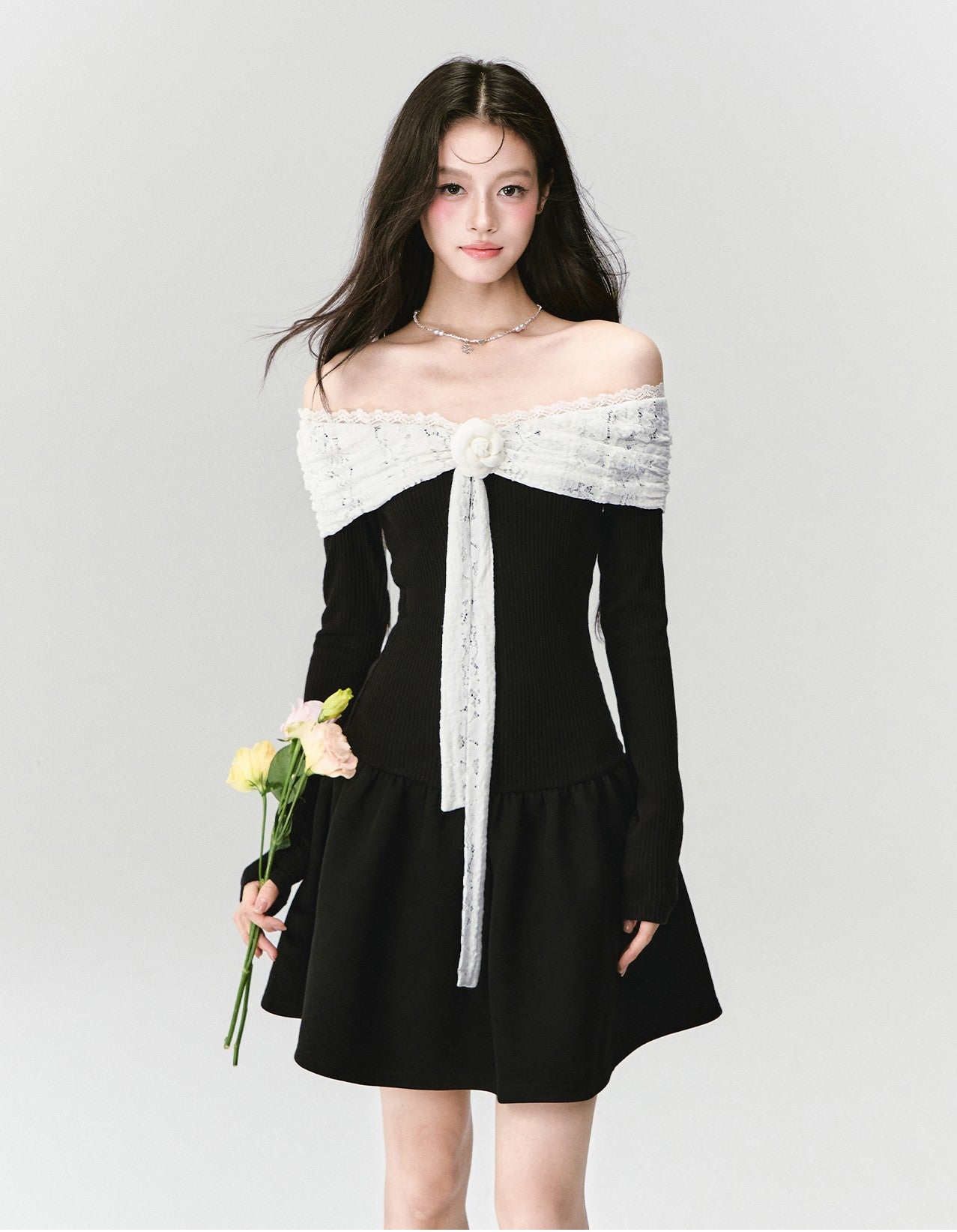 Lace One Shoulder Princess Dress FRA0413