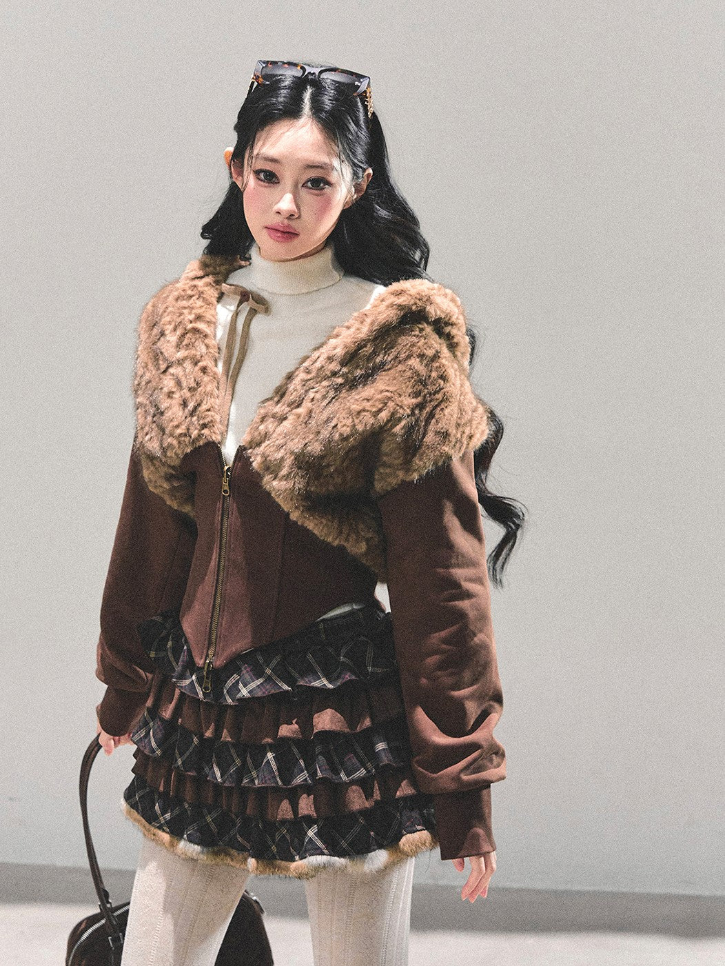 Lambswool Short Hooded Jacket DIA0681