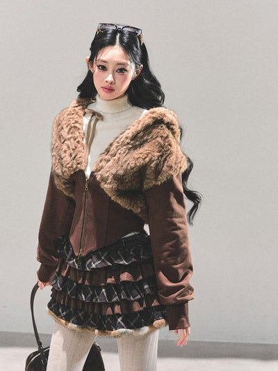 Lambswool Short Hooded Jacket DIA0681