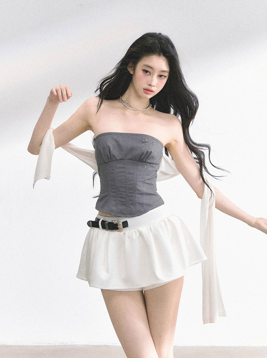 One Shoulder Waist Slim T-shirt DIA0520