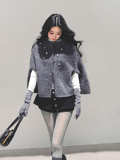 French-style Knitted Cape Cardigan DIA0689