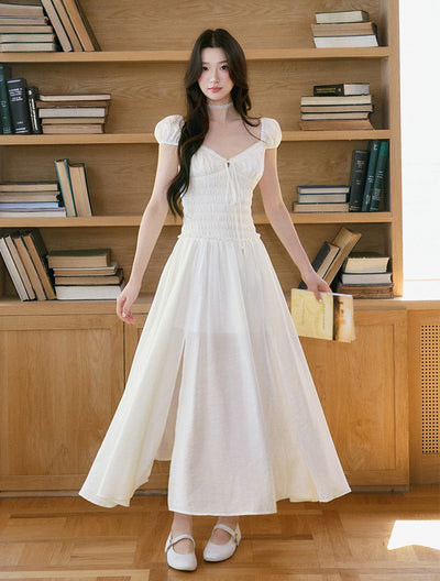 Elegant V-neck Slit Long Dress LAL0218