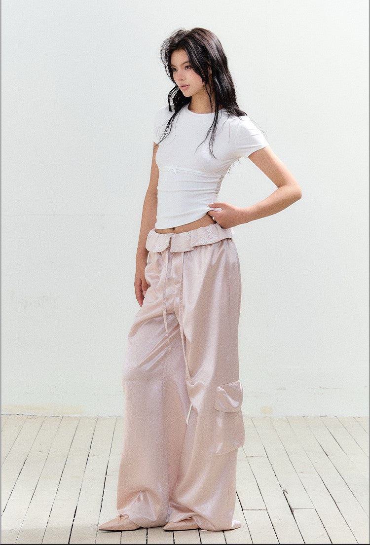 Large Pocket Satin High-end Pants AGM0153