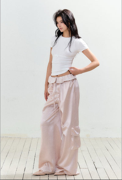 Large Pocket Satin High-end Pants AGM0153