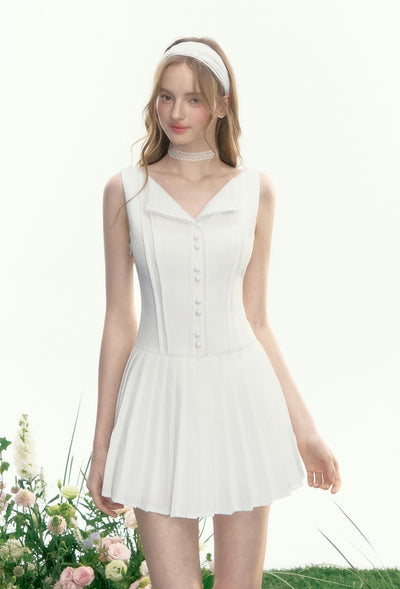 High-end Pleated Lace Dress AYF0089