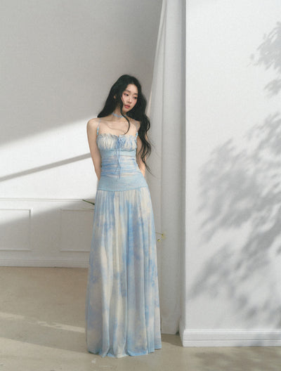 Blue Beaded Lace Dress SAL0168