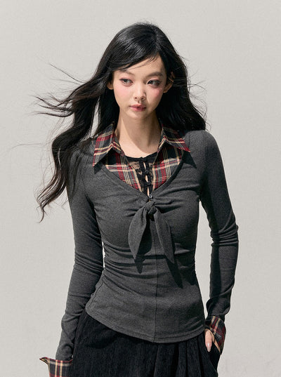 Faux Three-Piece Gray T-Shirt DIA0753