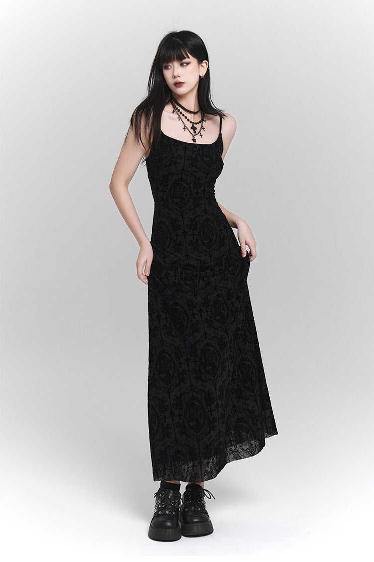 Black Retro Suspender Dress LAD0086