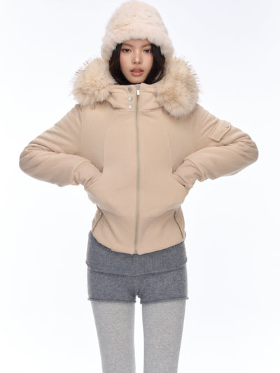 Slim Plush Lining Hooded Thickened Sweatshirt Jacket CUR0181