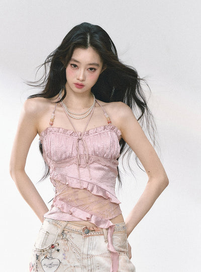 Lace Halter Slim Camisole DIA0472