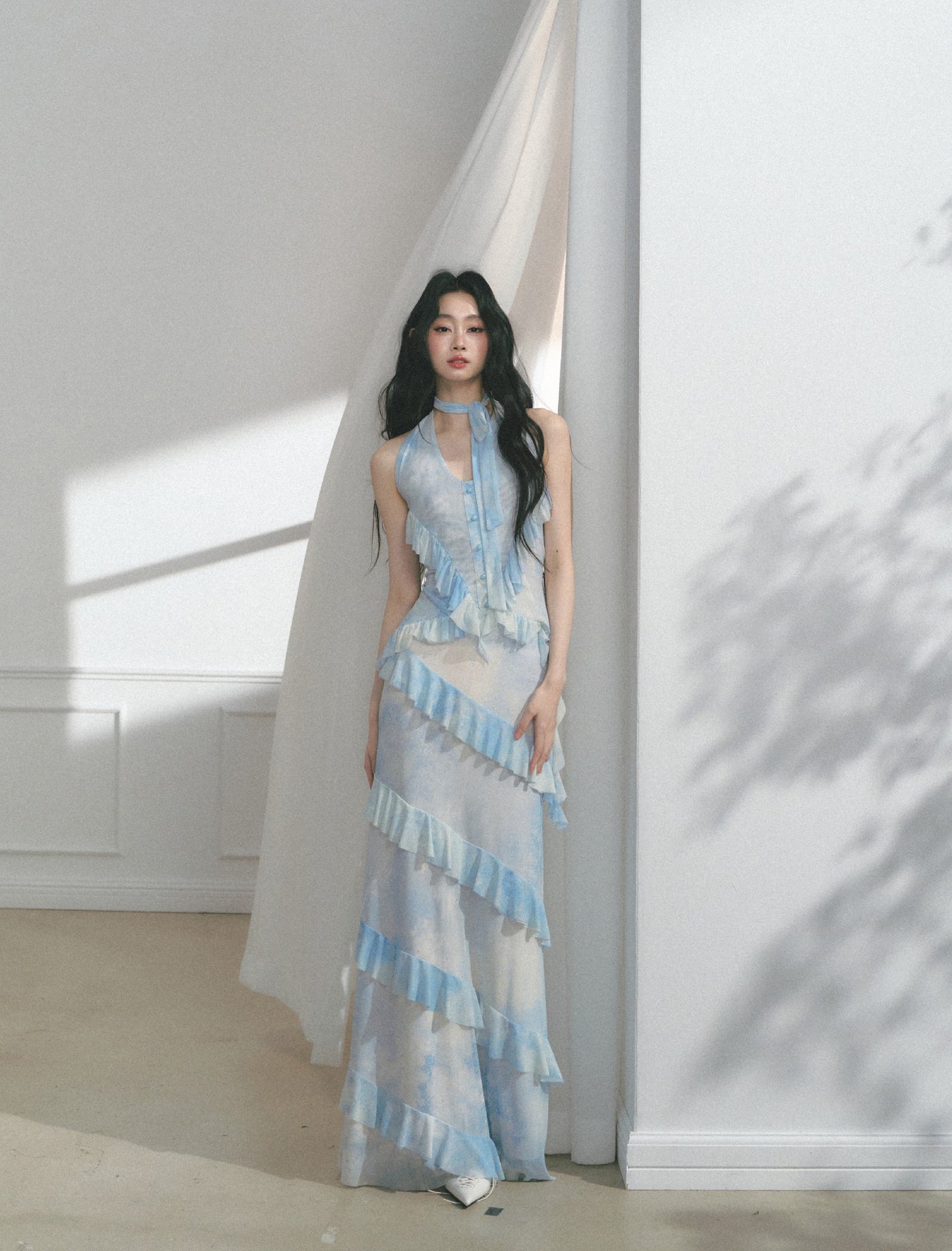 Mint Blue Halter Top/Long Skirt SAL0165