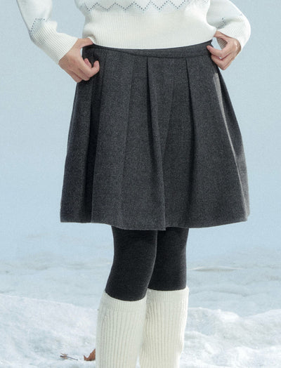 Retro Woolen Midi Pleated Skirt FRA0466