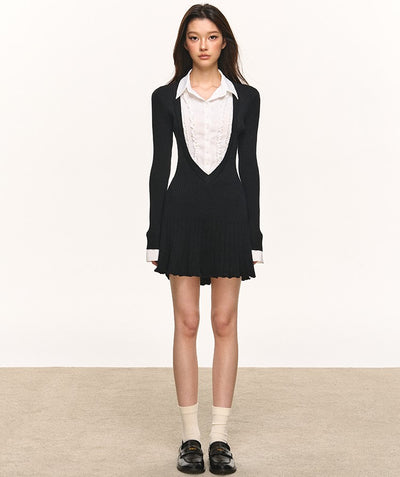 Polo Neck Slim Waist Base Dress ANA0115