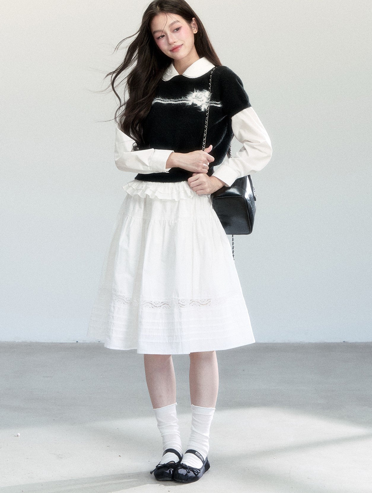 Floral Short-sleeved Sweater FRA0452