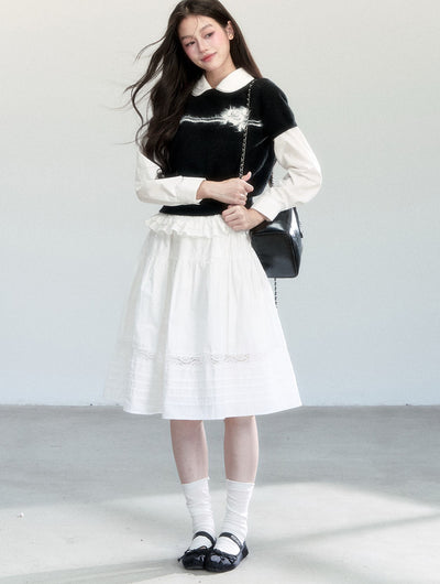 Floral Short-sleeved Sweater FRA0452