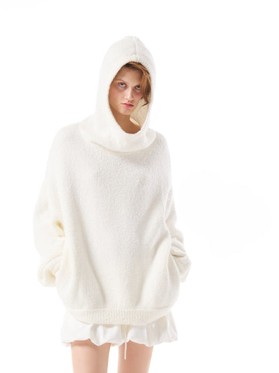 Loose Turtleneck Hooded Knit AOA0041