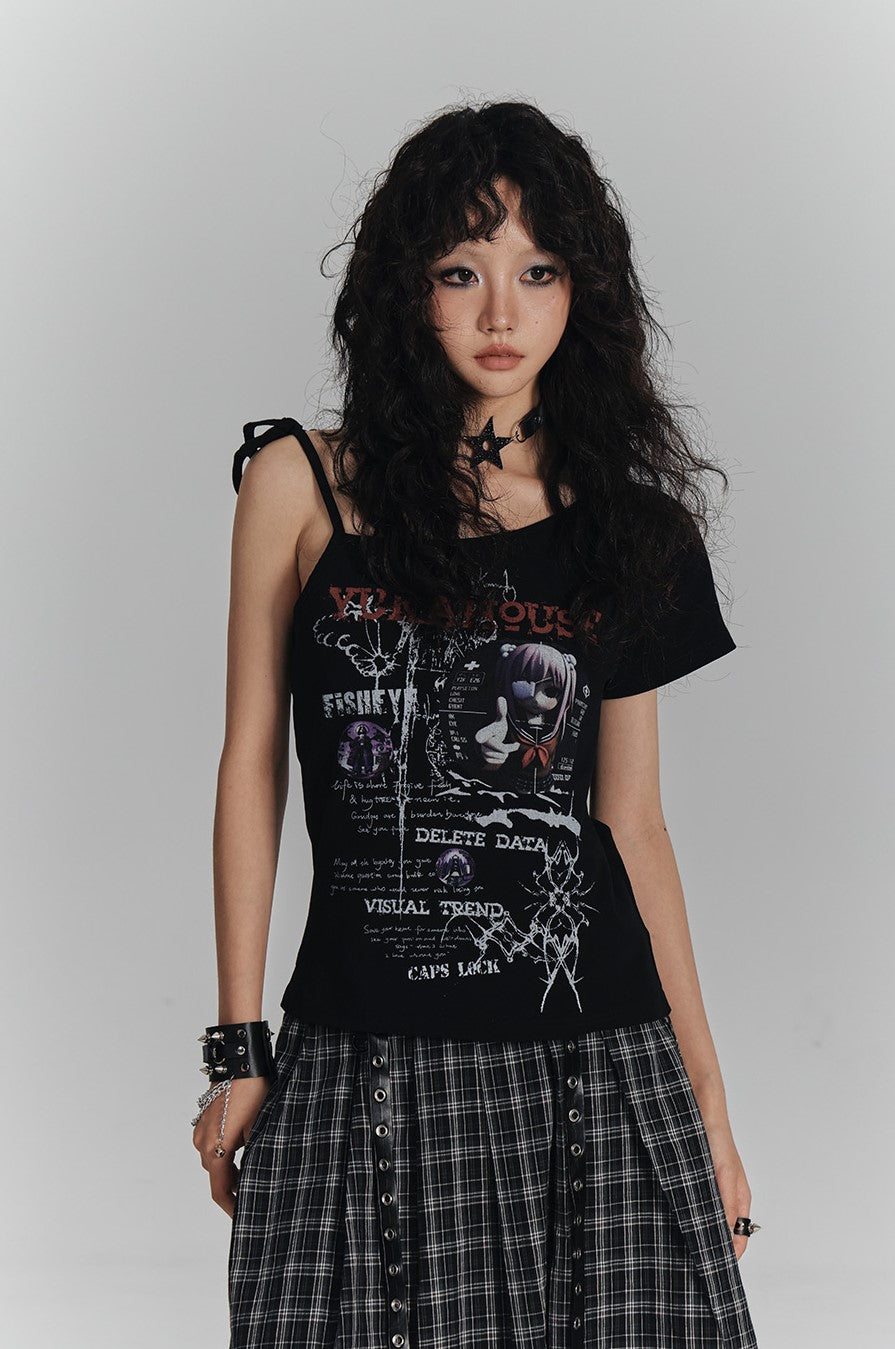 Punk Printed Short-sleeved T-shirt KIN0131