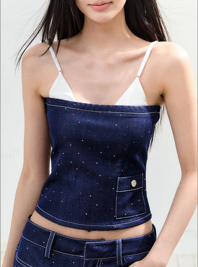 Diamond Suspender Top/Denim Pants AGM0158
