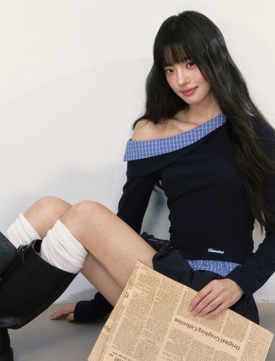 Fake Two-piece Off-shoulder T-shirt WEE0011